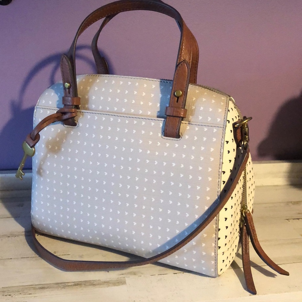 Fossil Rachel Satchel in Heart Pattern